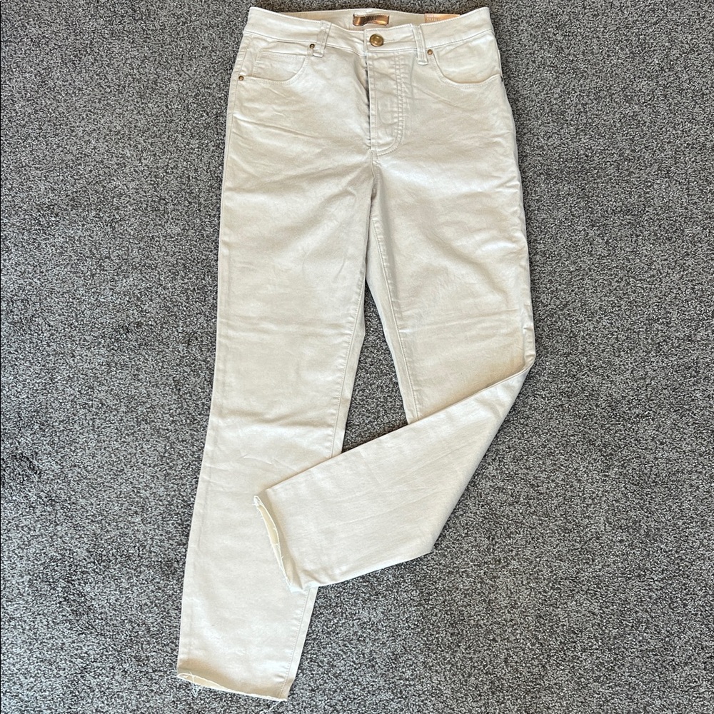 Kut from the Kloth Metallic Cream Skinny Jeans
